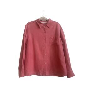 Units Pink Collar Button Down 100% Linen Pink Collar Button Down